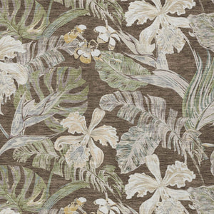 HomeRoots 5' Botanical Leaves Area Rug – Durable, Machine-Washable Charm for Indoor & Outdoor Spaces 5' X 8' 618395