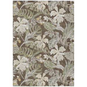 HomeRoots 5' Botanical Leaves Area Rug – Durable, Machine-Washable Charm for Indoor & Outdoor Spaces 10' X 14' 618399