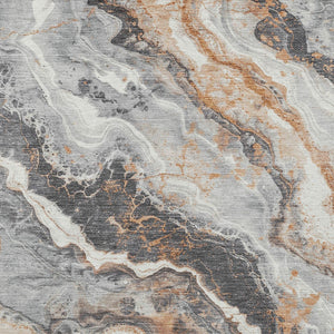 Homeroots 3' Botanical Leaves Washable Area Rug – Stylish Indoor Outdoor Accent For Home & Patio Spaces Silver Polyester 618430