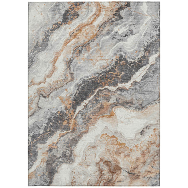 Homeroots 3' Botanical Leaves Washable Area Rug – Stylish Indoor Outdoor Accent For Home & Patio Spaces Silver Polyester 618431