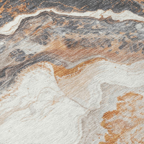 Homeroots 3' Botanical Leaves Washable Area Rug – Stylish Indoor Outdoor Accent For Home & Patio Spaces Silver Polyester 618432