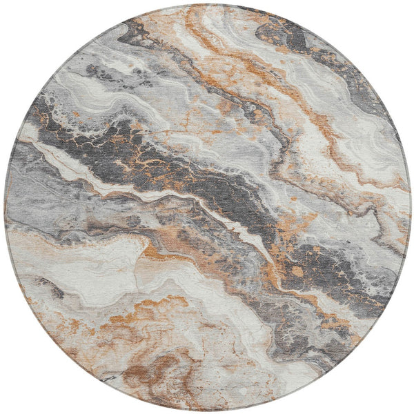 Homeroots 3' Botanical Leaves Washable Area Rug – Stylish Indoor Outdoor Accent For Home & Patio Spaces Silver Polyester 618432