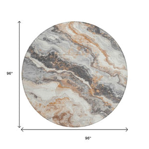 Homeroots 3' Botanical Leaves Washable Area Rug – Stylish Indoor Outdoor Accent For Home & Patio Spaces Silver Polyester 618432