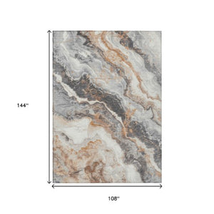 Homeroots 3' Botanical Leaves Washable Area Rug – Stylish Indoor Outdoor Accent For Home & Patio Spaces Silver Polyester 618434