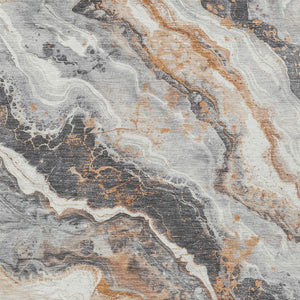 Homeroots 3' Botanical Leaves Washable Area Rug – Stylish Indoor Outdoor Accent For Home & Patio Spaces Silver Polyester 618434