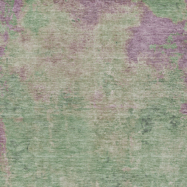 Homeroots 3' X 5' Abstract Artichoke Green And Eggplant Washable Area Rug For Indoor And Outdoor Use Aloe Polyester 618443