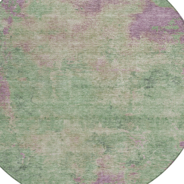 Homeroots 3' X 5' Abstract Artichoke Green And Eggplant Washable Area Rug For Indoor And Outdoor Use Aloe Polyester 618444