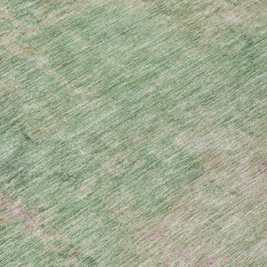 Homeroots 3' X 5' Abstract Artichoke Green And Eggplant Washable Area Rug For Indoor And Outdoor Use Aloe Polyester 618444