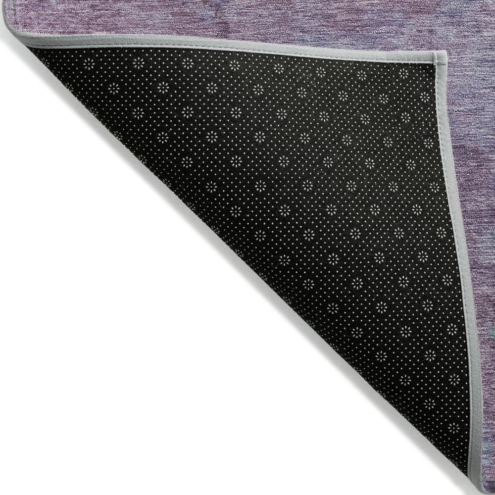 HomeRoots 5' Colorful Abstract Washable Area Rug in Lavender and Teal Blue for Indoor and Outdoor Spaces 5' X 8' 618449