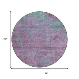 Homeroots 3' X 5' Abstract Artichoke Green And Eggplant Washable Area Rug For Indoor And Outdoor Use Lavender Polyester 618450