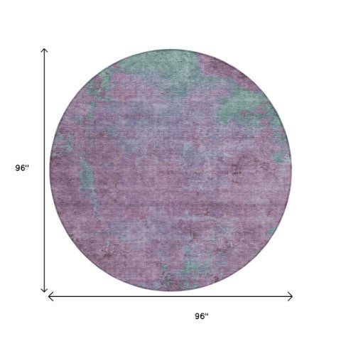 Homeroots 3' X 5' Abstract Artichoke Green And Eggplant Washable Area Rug For Indoor And Outdoor Use Lavender Polyester 618450