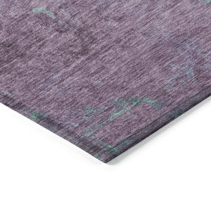 Homeroots 3' X 5' Abstract Artichoke Green And Eggplant Washable Area Rug For Indoor And Outdoor Use Lavender Polyester 618451