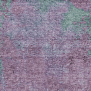 Homeroots 3' X 5' Abstract Artichoke Green And Eggplant Washable Area Rug For Indoor And Outdoor Use Lavender Polyester 618453