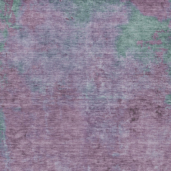 Homeroots 3' X 5' Abstract Artichoke Green And Eggplant Washable Area Rug For Indoor And Outdoor Use Lavender Polyester 618453