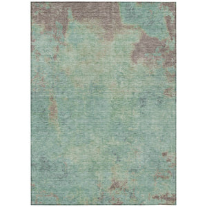 HomeRoots 5' Pale Aqua and Taupe Abstract Washable Area Rug for Stylish Indoor/Outdoor Living Spaces 10' X 14' 618459