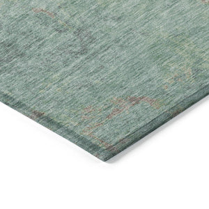 Homeroots 3' X 5' Abstract Artichoke Green And Eggplant Washable Area Rug For Indoor And Outdoor Use Seafoam Polyester 618459