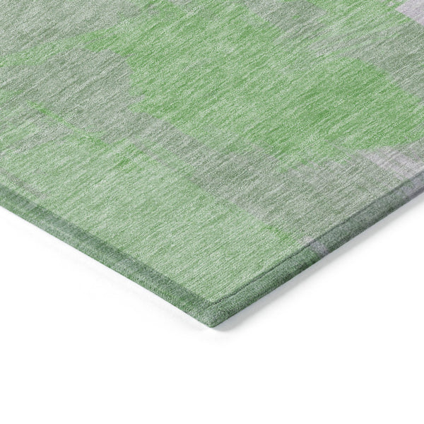 Homeroots 3' Washable Indoor Outdoor Area Rug In Abstract Design - Durable, Stain Resistant, And Stylish! Green Polyester 618471