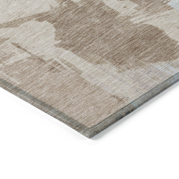 Homeroots 3' Washable Indoor Outdoor Area Rug In Abstract Design - Durable, Stain Resistant, And Stylish! Paprika Polyester 618483