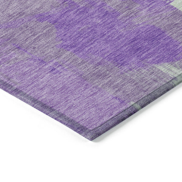 Homeroots 3' Washable Indoor Outdoor Area Rug In Abstract Design - Durable, Stain Resistant, And Stylish! Purple Polyester 618485