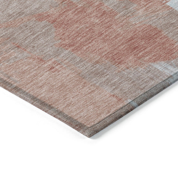HomeRoots 5' Stylish Taupe Copper and Ivory Abstract Washable Area Rug for Indoor and Outdoor Spaces 8' X 10' 618499