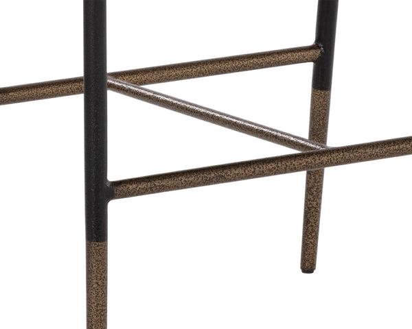 Sunpan BRENAN Barstool - Zenith Alabaster Upholstered Seat, Modern Ergonomic Design, Durable Black Frame 111182