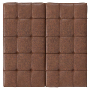 English Elm Mariah Upholstered Lift-Top Storage Ottoman with Split Top, Tufted Vegan Leather, Walnut Base (37.4") Brown B136P252682