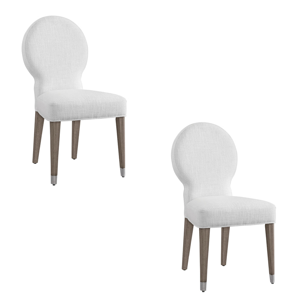 Basset Mirror Farrah Dining Chair Set Of 2 - Elegant Transition Style With Performance Fabric & Tapered Legs White Wood,Foam,Polyester Fabric 6185-dr-800-2