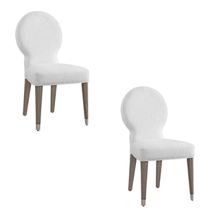 Basset Mirror Farrah Dining Chair Set Of 2 - Elegant Transition Style With Performance Fabric & Tapered Legs White Wood,Foam,Polyester Fabric 6185-dr-800-2