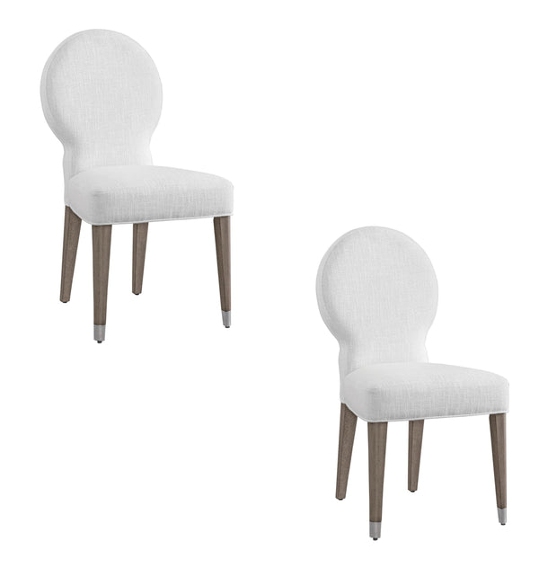 Basset Mirror Farrah Dining Chair Set Of 2 - Elegant Transition Style With Performance Fabric & Tapered Legs White Wood,Foam,Polyester Fabric 6185-dr-800-2