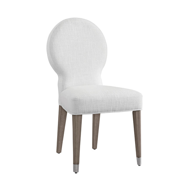 Basset Mirror Farrah Dining Chair Set Of 2 - Elegant Transition Style With Performance Fabric & Tapered Legs White Wood,Foam,Polyester Fabric 6185-dr-800-2