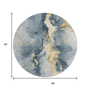 Homeroots 3' Abstract Gold Washable Indoor Outdoor Area Rug - Stylish Durability For Home And Garden Spaces Graphite Polyester 618504