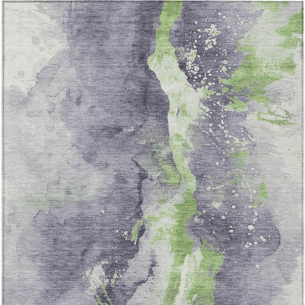 Homeroots 3' Abstract Gold Washable Indoor Outdoor Area Rug - Stylish Durability For Home And Garden Spaces Lavender Polyester 618515