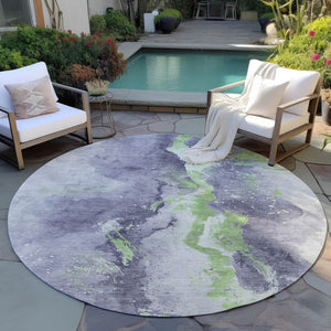 Homeroots 3' Abstract Gold Washable Indoor Outdoor Area Rug - Stylish Durability For Home And Garden Spaces Lavender Polyester 618516