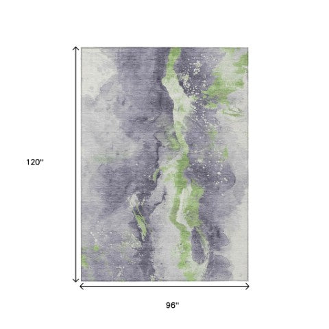 Homeroots 3' Abstract Gold Washable Indoor Outdoor Area Rug - Stylish Durability For Home And Garden Spaces Lavender Polyester 618517