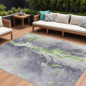 Homeroots 3' Abstract Gold Washable Indoor Outdoor Area Rug - Stylish Durability For Home And Garden Spaces Lavender Polyester 618517