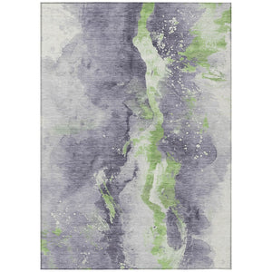 HomeRoots 5' Contemporary Lavender and Lime Green Abstract Indoor Outdoor Area Rug for Stylish Spaces 10' X 14' 618519