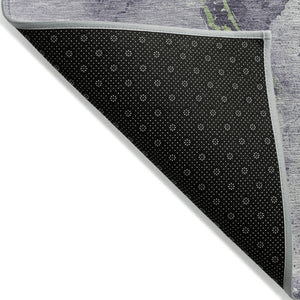 Homeroots 3' Abstract Gold Washable Indoor Outdoor Area Rug - Stylish Durability For Home And Garden Spaces Lavender Polyester 618519