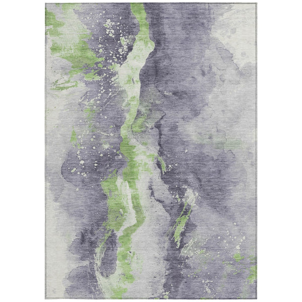 Homeroots 3' Abstract Gold Washable Indoor Outdoor Area Rug - Stylish Durability For Home And Garden Spaces Lavender Polyester 618519