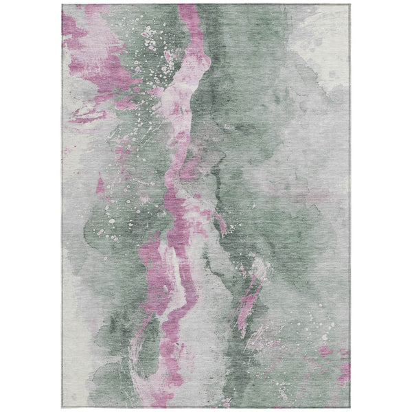 Homeroots 3' Abstract Gold Washable Indoor Outdoor Area Rug - Stylish Durability For Home And Garden Spaces Sage Polyester 618521