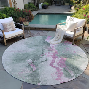 Homeroots 3' Abstract Gold Washable Indoor Outdoor Area Rug - Stylish Durability For Home And Garden Spaces Sage Polyester 618522