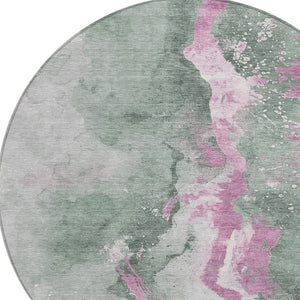 Homeroots 3' Abstract Gold Washable Indoor Outdoor Area Rug - Stylish Durability For Home And Garden Spaces Sage Polyester 618522