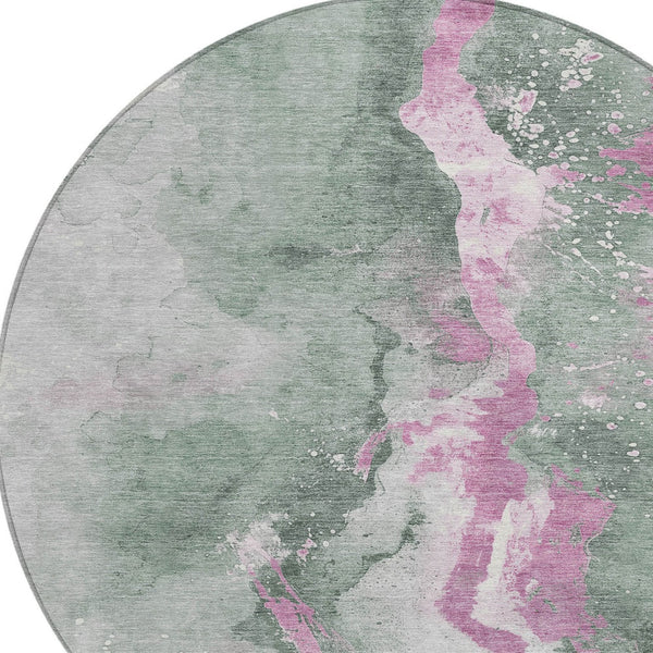 Homeroots 3' Abstract Gold Washable Indoor Outdoor Area Rug - Stylish Durability For Home And Garden Spaces Sage Polyester 618522