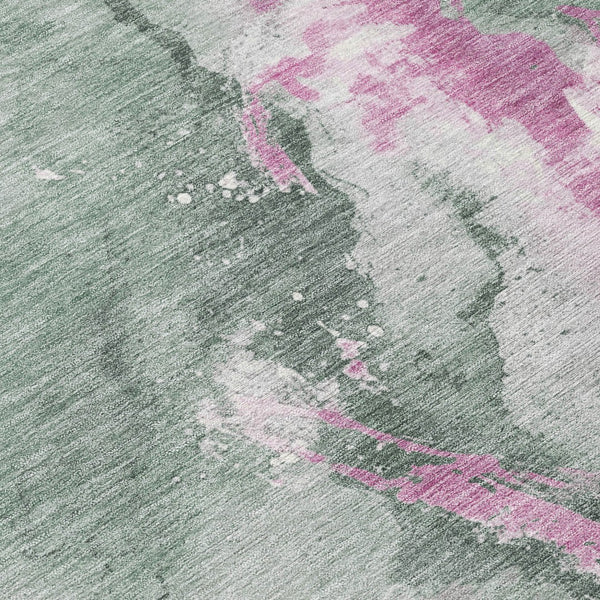 Homeroots 3' Abstract Gold Washable Indoor Outdoor Area Rug - Stylish Durability For Home And Garden Spaces Sage Polyester 618522