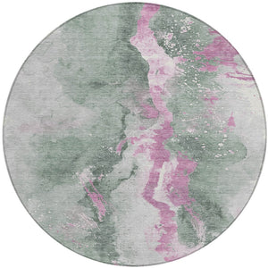 Homeroots 3' Abstract Gold Washable Indoor Outdoor Area Rug - Stylish Durability For Home And Garden Spaces Sage Polyester 618522