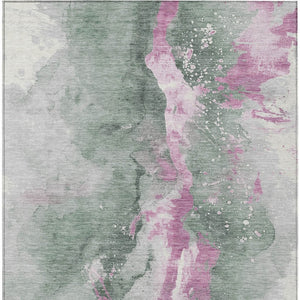 Homeroots 3' Abstract Gold Washable Indoor Outdoor Area Rug - Stylish Durability For Home And Garden Spaces Sage Polyester 618523