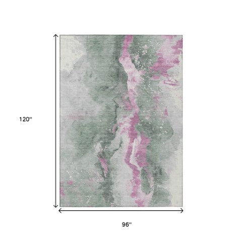 Homeroots 3' Abstract Gold Washable Indoor Outdoor Area Rug - Stylish Durability For Home And Garden Spaces Sage Polyester 618523