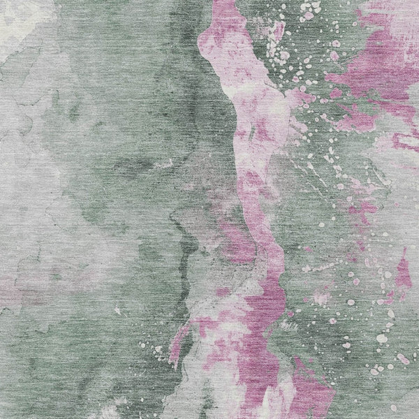 Homeroots 3' Abstract Gold Washable Indoor Outdoor Area Rug - Stylish Durability For Home And Garden Spaces Sage Polyester 618523