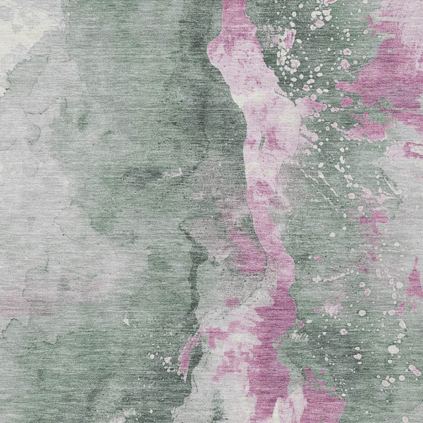 Homeroots 3' Abstract Gold Washable Indoor Outdoor Area Rug - Stylish Durability For Home And Garden Spaces Sage Polyester 618525