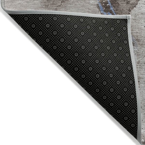 Homeroots 3' Abstract Gold Washable Indoor Outdoor Area Rug - Stylish Durability For Home And Garden Spaces Taupe Polyester 618526