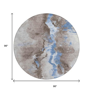 Homeroots 3' Abstract Gold Washable Indoor Outdoor Area Rug - Stylish Durability For Home And Garden Spaces Taupe Polyester 618528